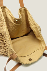 Raffia Crochet Beach Bag | Natural - Aspiga
