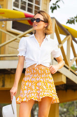 Olive Cheesecloth Blouse | White