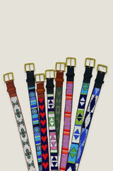 Vertical Stripe Unisex Belt | Purple/Orange