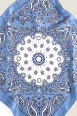 Paisley Print Square scarf | Paisley/Dusty Blue