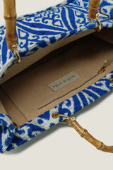 Large Silk Tote | Cobalt/Pale Blue