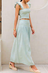 Brady Cheesecloth Skirt | Light Khaki