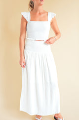 Brady Cheesecloth Skirt | White