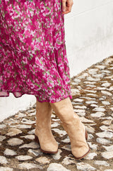 ALPE Cecille Knee High Cowboy Boot | Beige