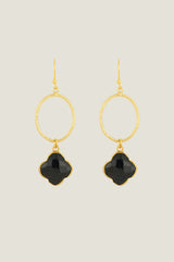 ASHIANA Clover Earrings | Gold/Navy