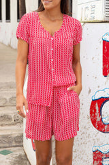 Cora Short | Santorini Red/White