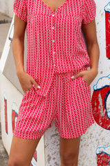 Cora Short | Santorini Red/White