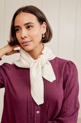 Merino Wool Tie Neck Scarf | Cream