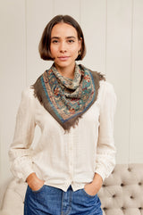 OMBRE Paisley Print square scarf | Multicoloured