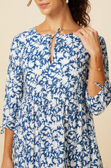 Virginia EcoVero™ Midi Dress | Navy/White