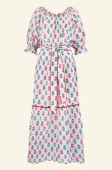 Violet Block Print Dress | Sunflower Buti Pink