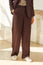 Linen Blend Trousers | Chocolate