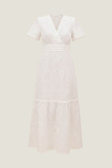 Edie Cotton Broderie Dress | White