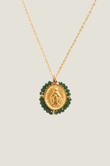Santa Maria Necklace | Gold/Forest Green