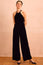 Josie Velvet Halter Neck Jumpsuit | Black