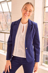 Gaia Stretch Corduroy Blazer | Atlantic Blue