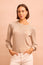 Metallic Knit Crew Neck Jumper | Gold