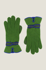 SANTACANA Touchscreen Wool & Cashmere Blend Gloves | Green/Navy