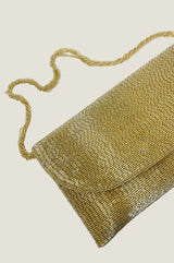 Beaded Clutch Bag | Light Gold