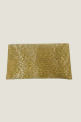 Beaded Clutch Bag | Light Gold