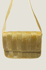 Beaded Strap Handbag | Chevron Gold