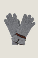 SANTACANA Touchscreen Wool & Cashmere Blend Gloves | Grey/Brown/Orange