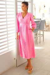 Jamila Linen Dress | Baby Pink