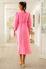 Jamila Linen Dress | Baby Pink