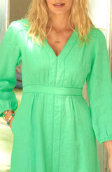 Jamila Linen Dress | Green