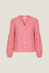 Leila Gingham Blouse | Red/Pink