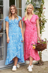 Demi EcoVero™ Wrap Dress | Pink/Pink