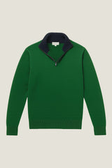 Men's Merino Wool Quarter Zip | Bright Green - Aspiga