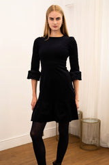 Victoria Short Stretch Corduroy Dress | Black