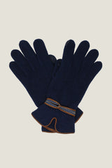 SANTACANA Touchscreen Wool & Cashmere Blend Gloves | Navy/Tan
