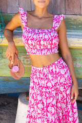 One Size Skirt | Dianthus Pink/White - Aspiga