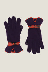 SANTANCA Touchscreen Wool & Cashmere Blend Gloves | Fig/Red