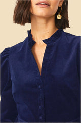 Percy Midi Stretch Corduroy Dress | Atlantic Blue - Aspiga