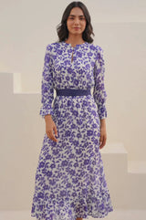 Maeve Georgette Dress | Blossom Navy/White