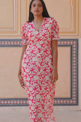 Short Sleeve Sally Anne Dress | Blossom Pink/Cream