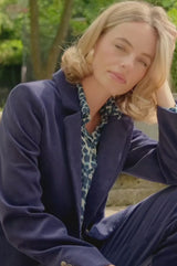 Gaia Stretch Corduroy Blazer | Atlantic Blue