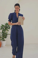 Tallulah Linen Jumpsuit | Navy