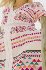 Jamila Jacquard Dress | Ecru/Multi