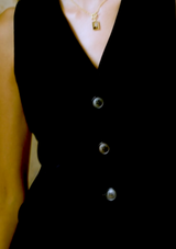 Cotton Stretch Velvet Waistcoat | Black