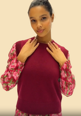 Merino Wool Knitted Short Tank | Wine