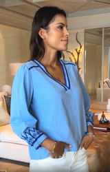 June Organic Cotton Blouse | Blue/Cobalt