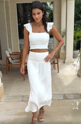 Brady Cheesecloth Skirt | White