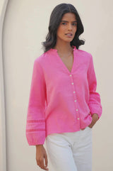 Mina Organic Cotton Cheesecloth Blouse | Pink Lemonade