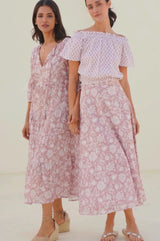 Neve Skirt | Blossom Dusty Pink/White
