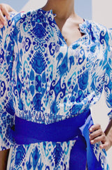Maeve EcoVero™ Dress | Ikat Blue