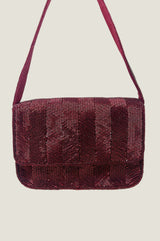 Beaded Strap Handbag | Chevron Wine